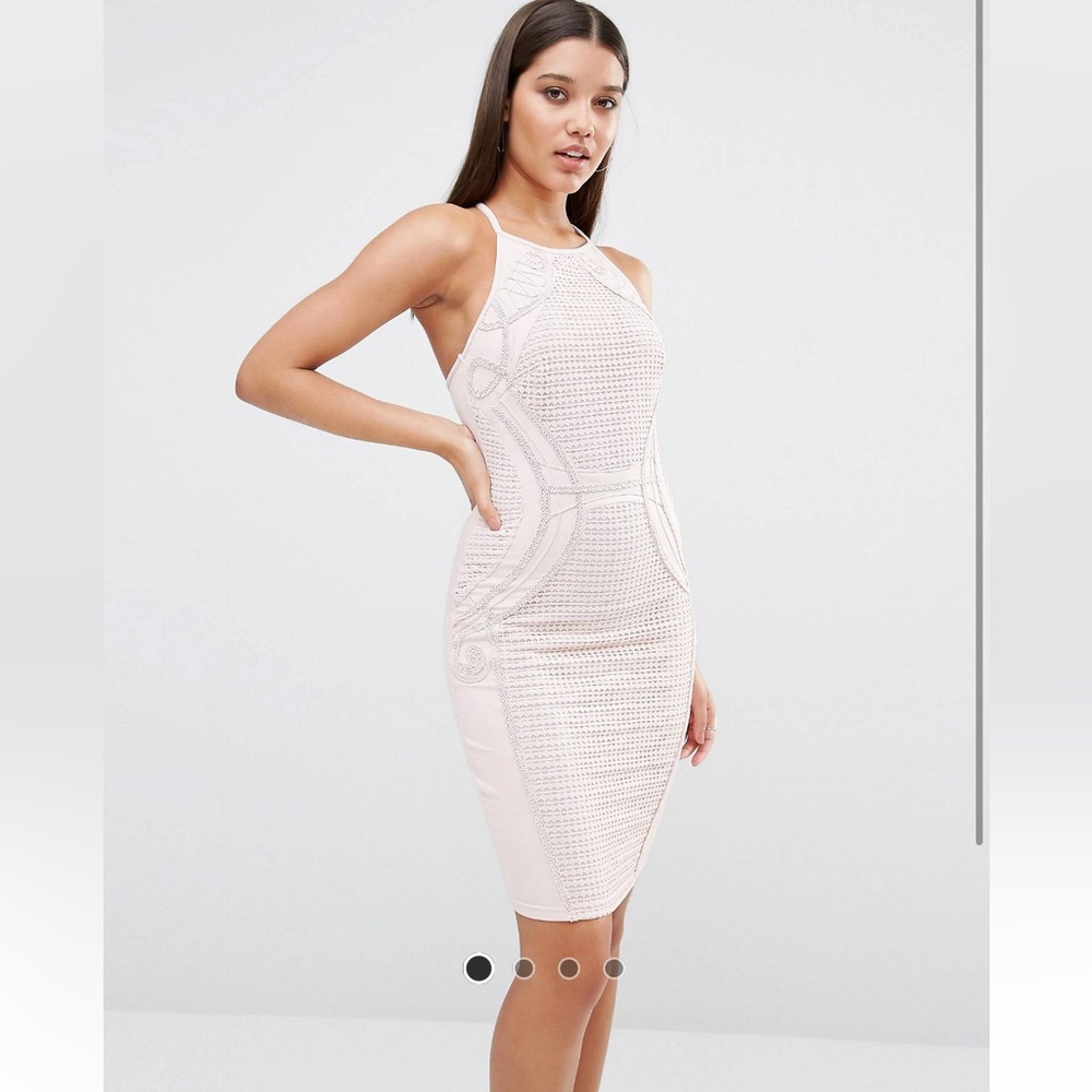 ASOS - Lipsy High Neck Lace Pencil Dress SIZE US 2